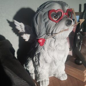 Valentines Day Cupid 10" Dog Shitzu Figurine Love Dan Dee Shelf Decor